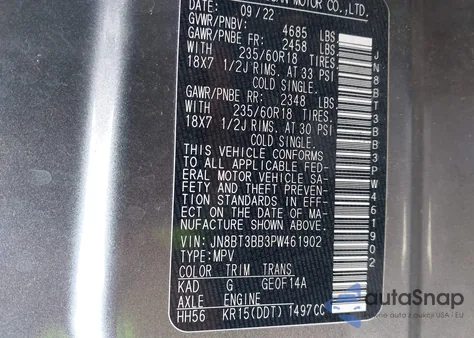 2023 Nissan Rogue Sv Intelligent Awd from USA, damaged, VIN JN8BT3BB3PW461902